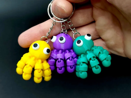Flexi Funny Octopus Keychain – Multicolor