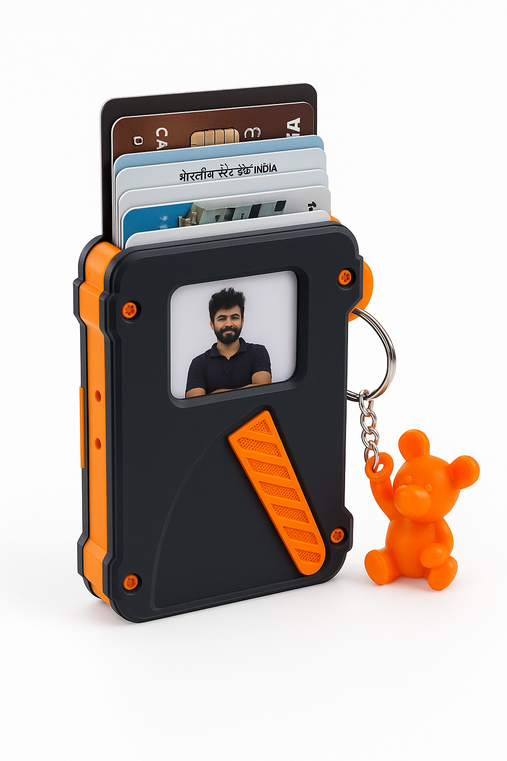 3D-Printed Smart Wallet | Pop-Up Card Holder | Cash Clip | Keychain | Customizable