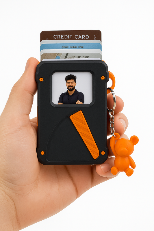 3D-Printed Smart Wallet | Pop-Up Card Holder | Cash Clip | Keychain | Customizable