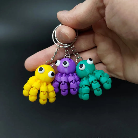 Flexi Funny Octopus Keychain – Multicolor