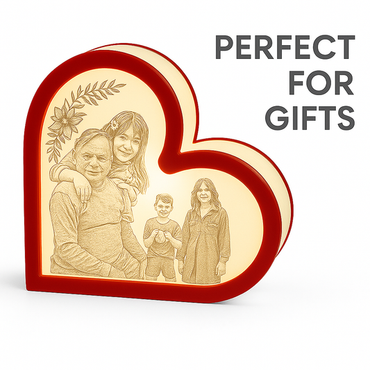 3D Printed Personalized Heart Photo Lamp – Gift for Birthdays, Anniversaries & Family