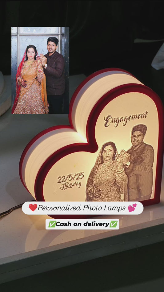 3D Printed Personalized Heart Photo Lamp – Gift for Birthdays, Anniversaries & Family