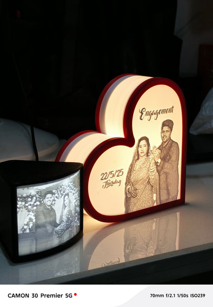 3D Printed Personalized Heart Photo Lamp – Gift for Birthdays, Anniversaries & Family