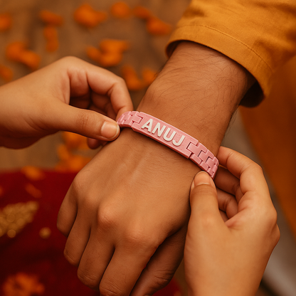 Rakhi Bracelet with Name – Custom Raksha Bandhan Gift. Personalized 3D Printed.