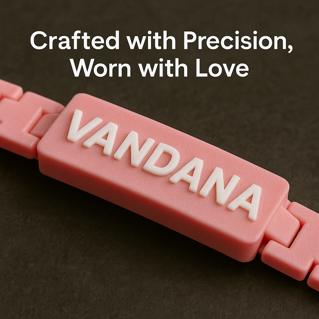 Rakhi Bracelet with Name – Custom Raksha Bandhan Gift. Personalized 3D Printed.