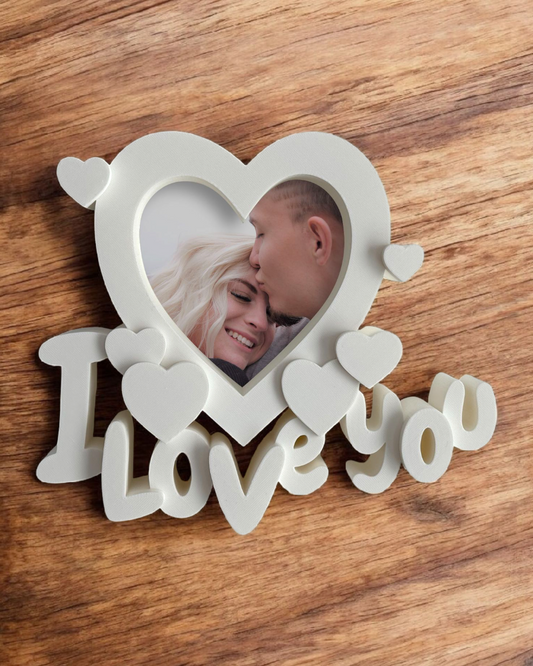 "I Love You" Heart Frame – 3D Photo Stand -Photo Included (7-Inch)