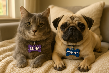 Custom 3D-Printed Pet ID Tag – Bone-Shaped with Name & Emergency Info