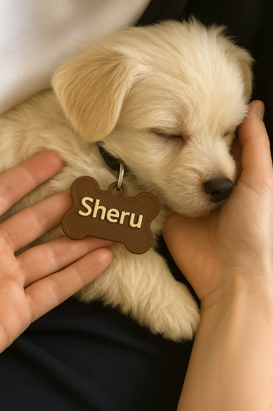 Custom 3D-Printed Pet ID Tag – Bone-Shaped with Name & Emergency Info