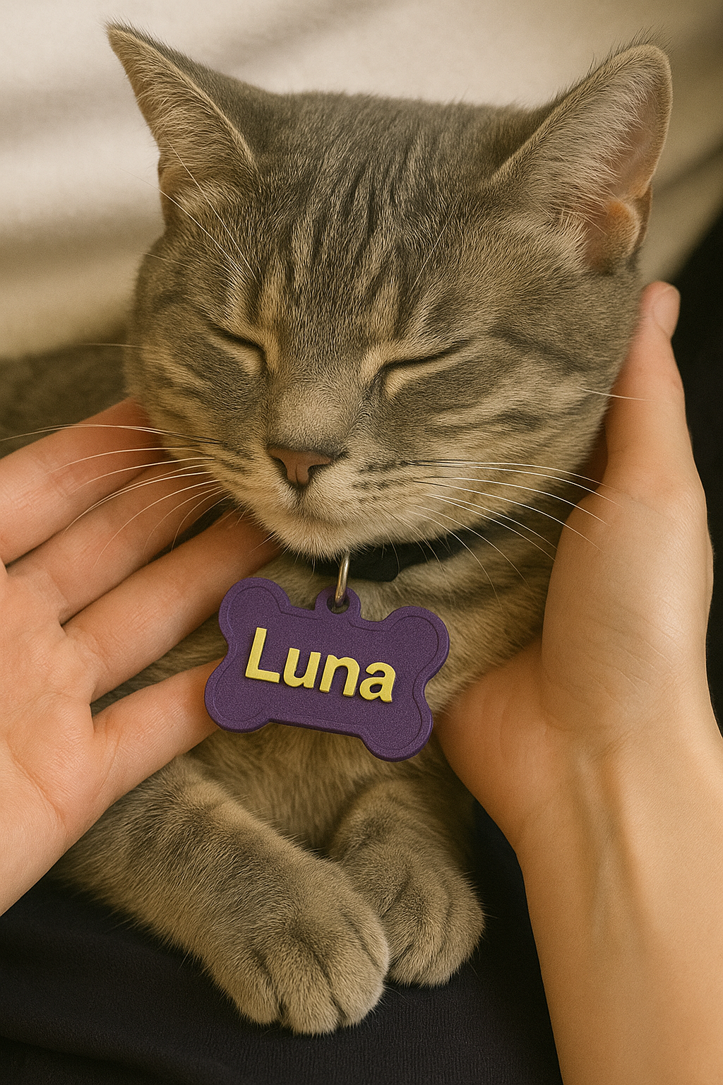 Custom 3D-Printed Pet ID Tag – Bone-Shaped with Name & Emergency Info