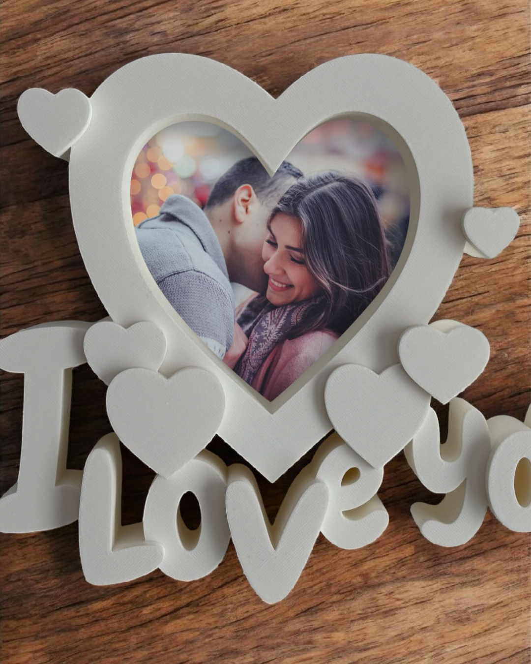 "I Love You" Heart Frame – 3D Photo Stand -Photo Included (7-Inch)